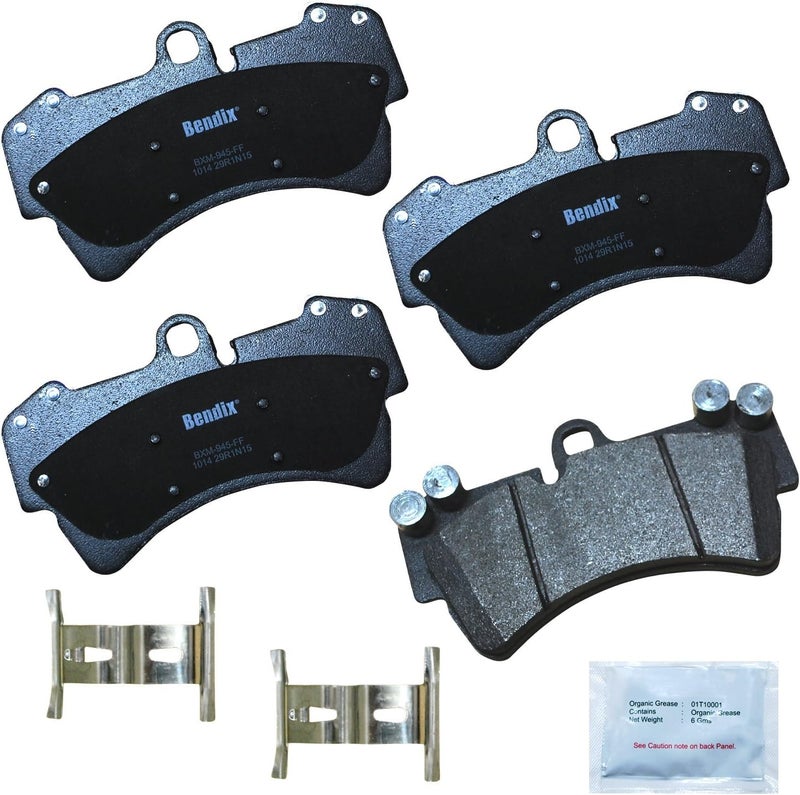 Bendix Priority1 CFM1014 Semi-Metallic Front Brake Pads for Audi Q7 2015-2007, Porsche Cayenne 2006-2003, Cayenne 2009-2008, Volkswagen Touareg 2008-2004, Touareg 2010 - Image 1